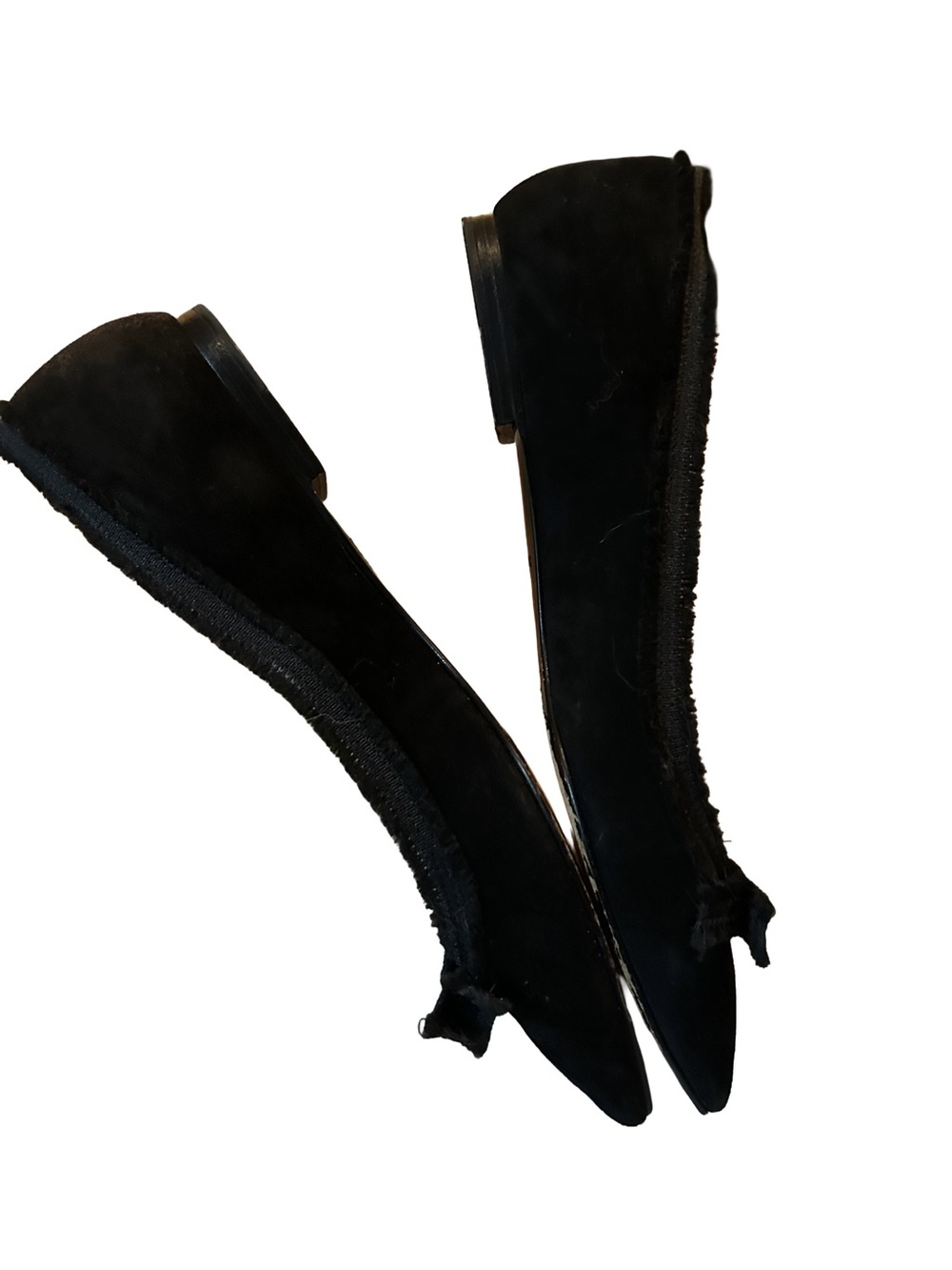 Marc by Marc Jacobs Black Suede Grosgrain Bow Pointed Toe Flats - Picture 2 of 6